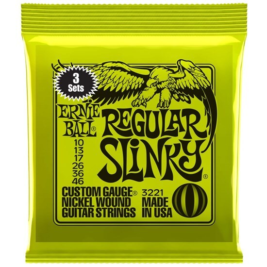Ernie Ball Regular Slinky Nickel Wound Electric Guitar Strings (10-46) 3 Pack