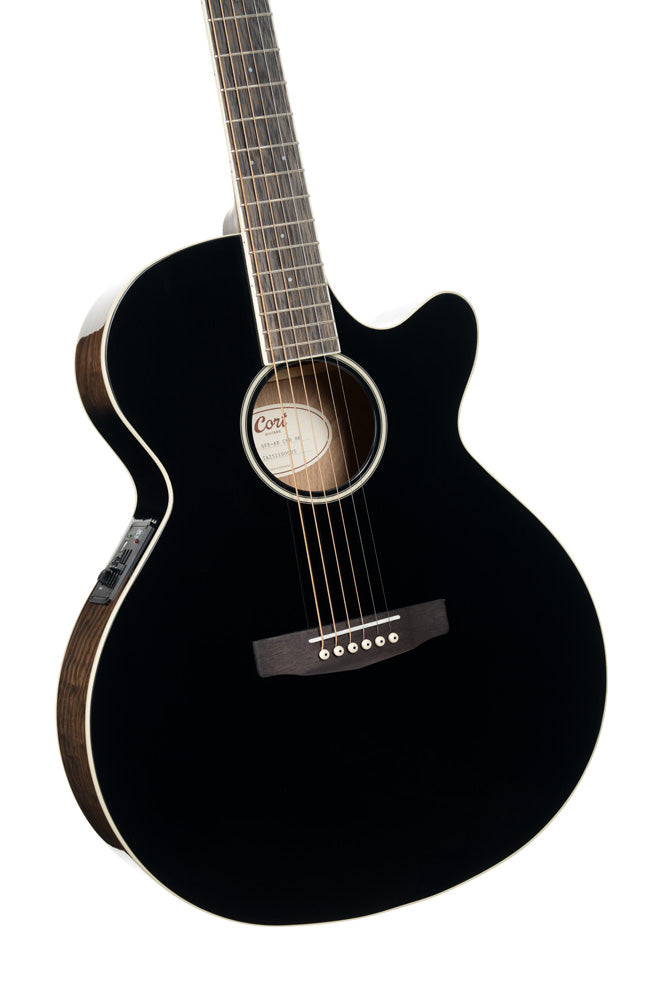Cort Exotic-SFX Ash Burl Black Acoustic Guitar