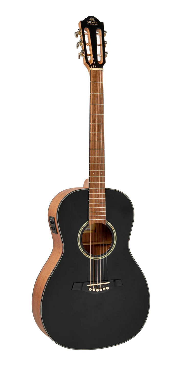 Gilman GPA10EBT Gloss Black Top Parlour Electric Acoustic