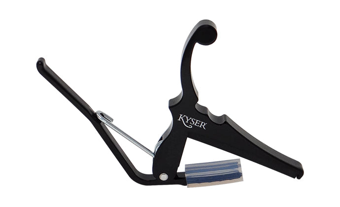 Black Capo For Electric Guitars. Easy Headstock Park And One Hand Reposition.