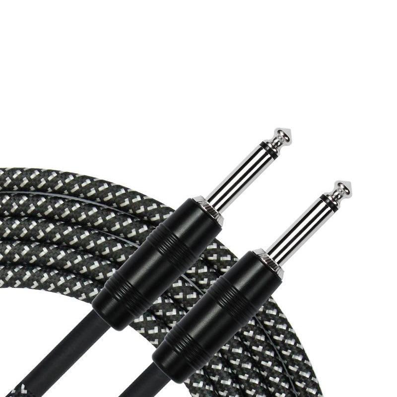 Kirlin Iwc201Bk 10Ft Black Woven Guitar Cable