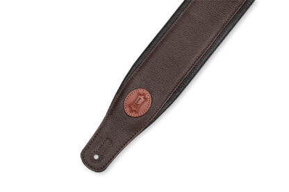 Dark Brown Garment Leather Guitar Strap 3" Wide