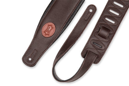Dark Brown Garment Leather Guitar Strap 3" Wide
