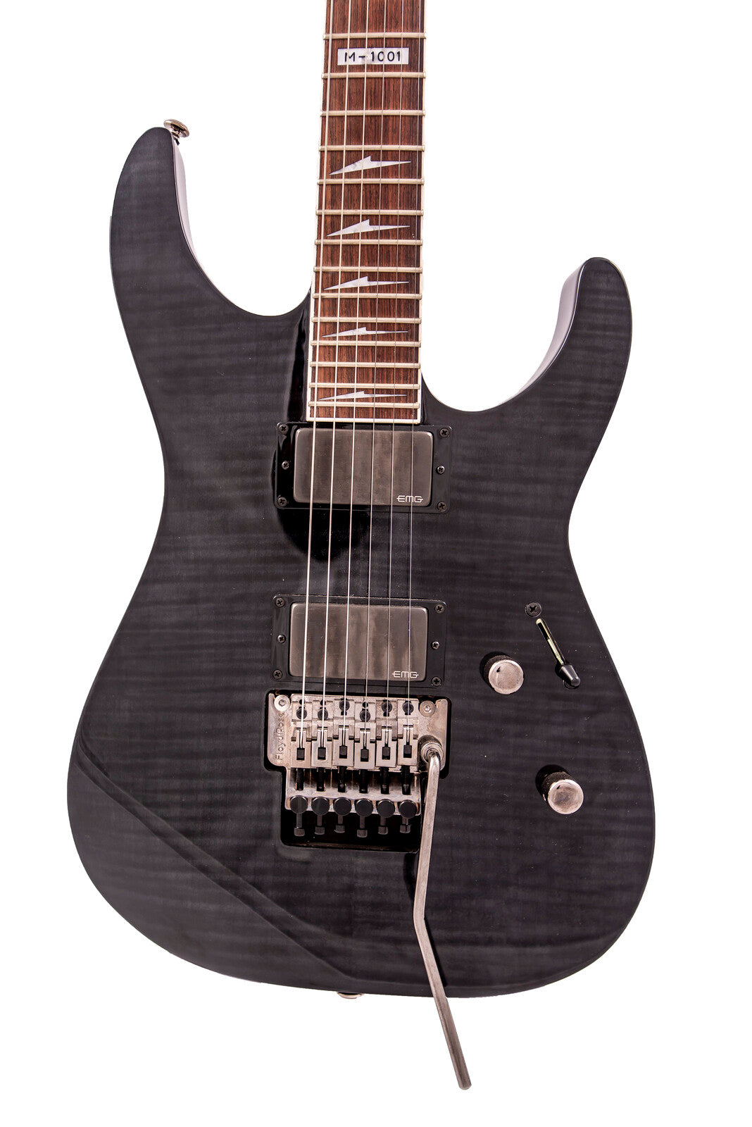 Ltd M-1001 Flame Maple Guitar See Thru Black