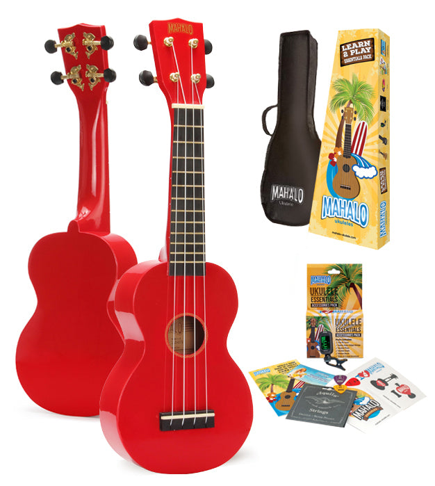 Mahalo Rainbow Series Soprano Ukulele Red
