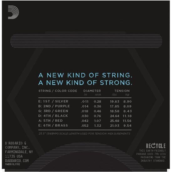 D'Addario NYXL Electric Guitar String Set 11/52