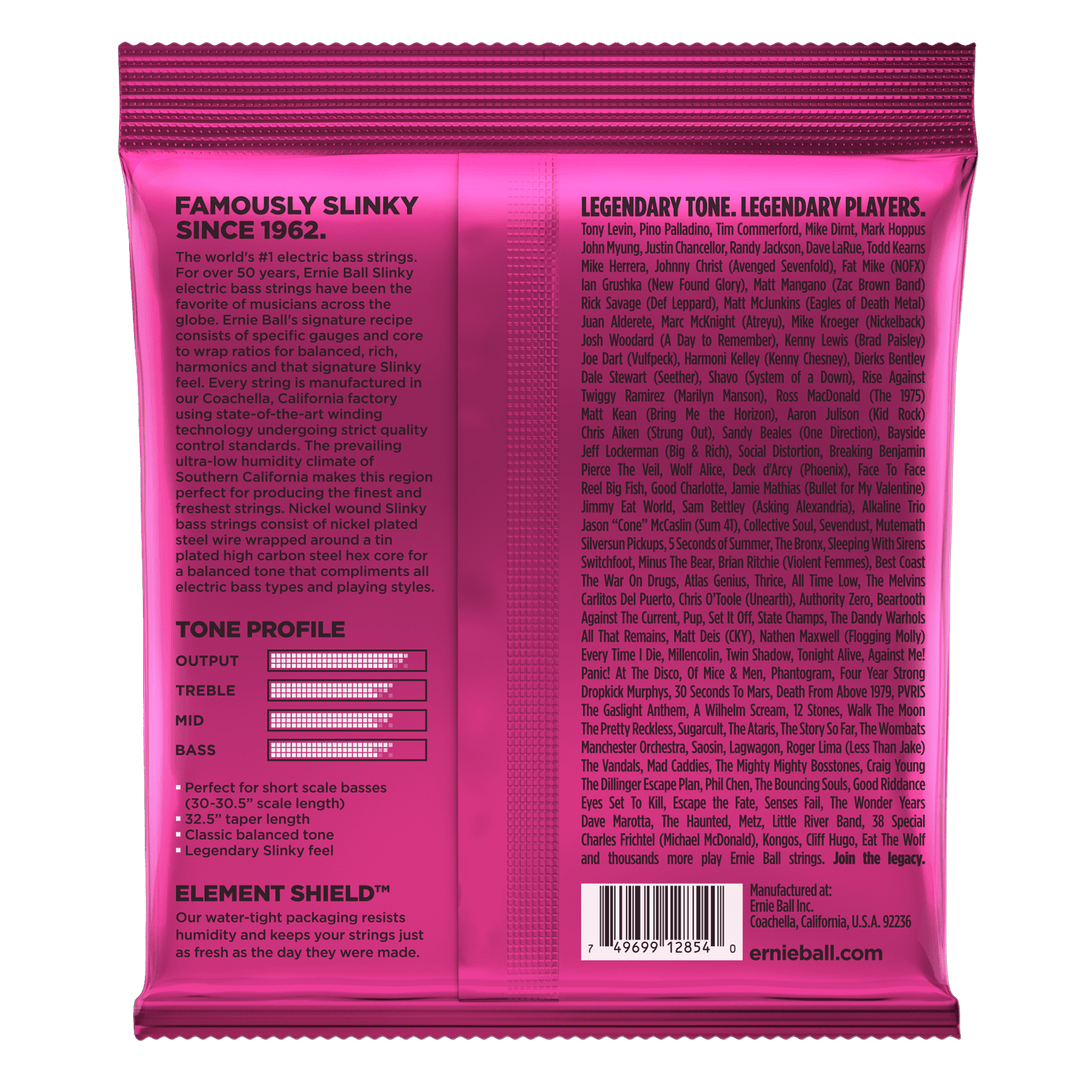 Ernie Ball Super Slinky Nickel Wound Short Scale Electric Bass Strings 40-100 Gauge