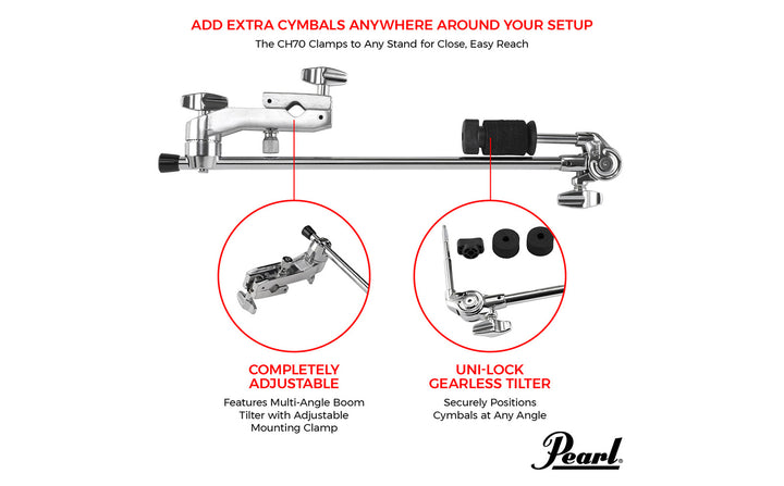 Pearl CH-70 Mini Boom Cymbal Holder with Adapter