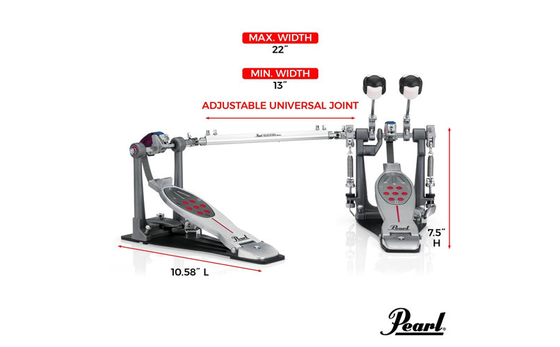 Pearl Eliminator Redline Double Bass Drum Pedal, Chain Drive