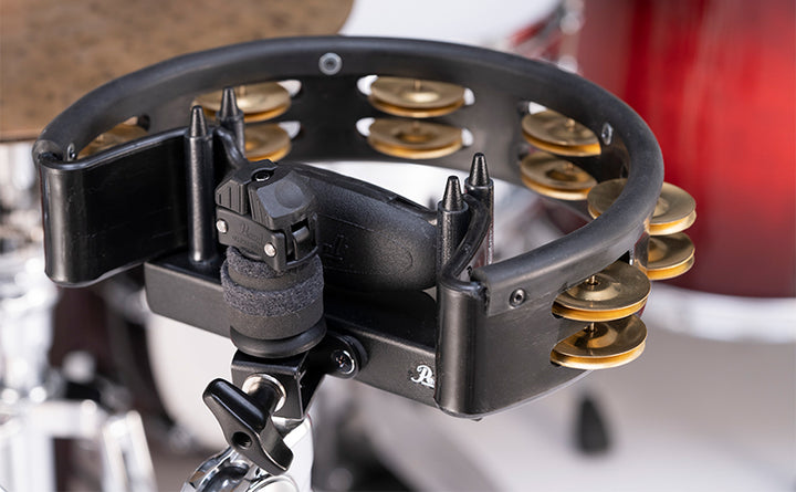 Pearl Tambourine with X Model Mount Holder - Brass Jingles