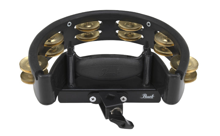Pearl Tambourine with X Model Mount Holder - Brass Jingles