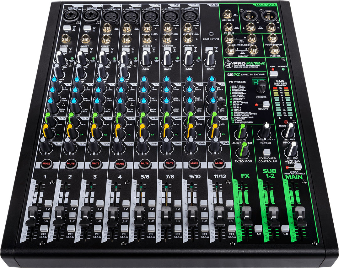 12 Channel Professional Effects Mixer with USB