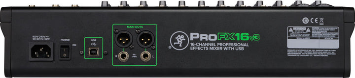 16 Channel 4-bus Professional Effects Mixer with USB
