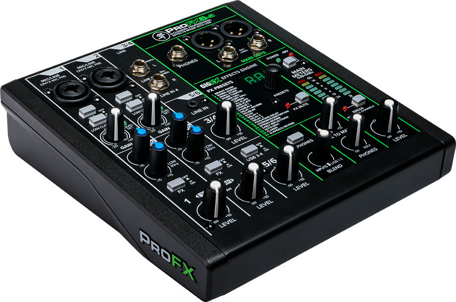 6 Channel Professional Effects Mixer with USB