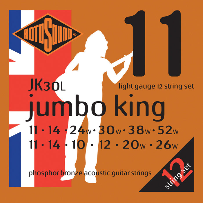 Rotosound Jk30L Jumbo King 12 String Phosphor Bronze