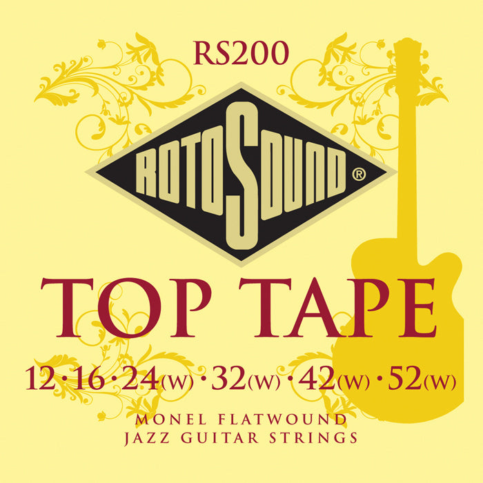 Rotosound Rs200 Top Tape Monel Flatwound Jazz 12-52