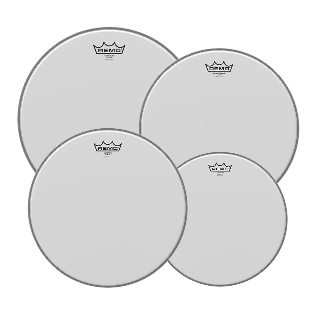 Remo Emperor Coated Fusion Plus Pack 10", 12", 16" w/ FREE 14" Ambassador Coated