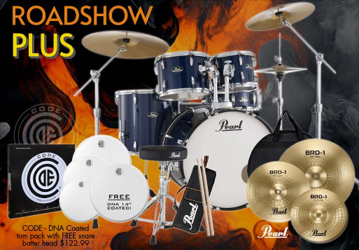 Pearl Roadshow-Plus 22" 5pc Drum Kit Package - Charcoal Metallic