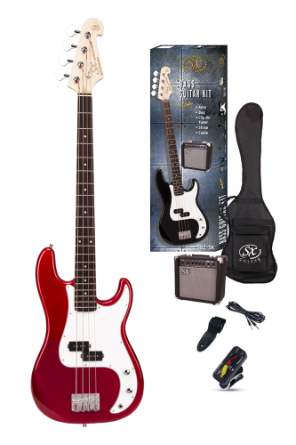 Essex Electric Bass & Amp Pack in Candy Apple Red