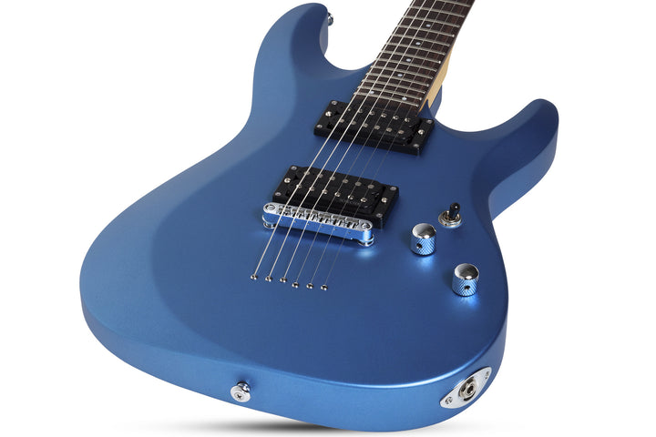 Schecter C-6 Deluxe Electric Guitar in Satin Metallic Light Blue