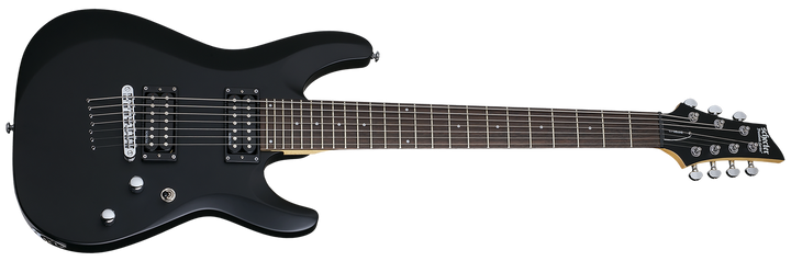 Schecter C-6 Deluxe Electric Guitar in Black Seven String