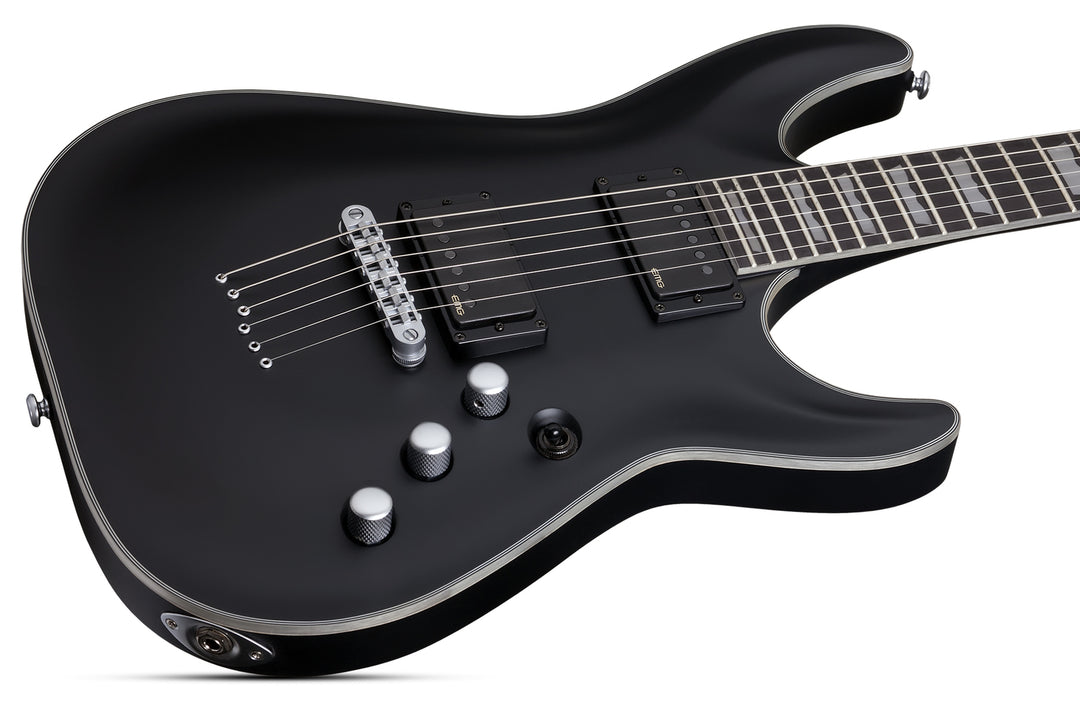 Schecter C-1 Platinum Electric Guitar in Satin Black