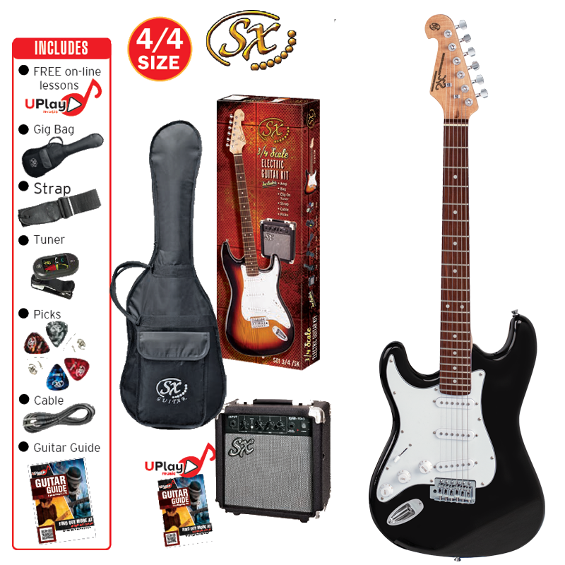 Essex SX ST- Style Electric Guitar Kit Left Hand Black