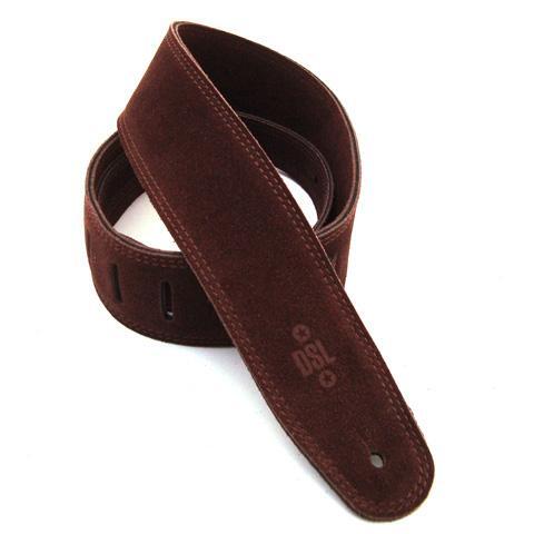  2.5" Leather Suede Guitar Strap - BROWN