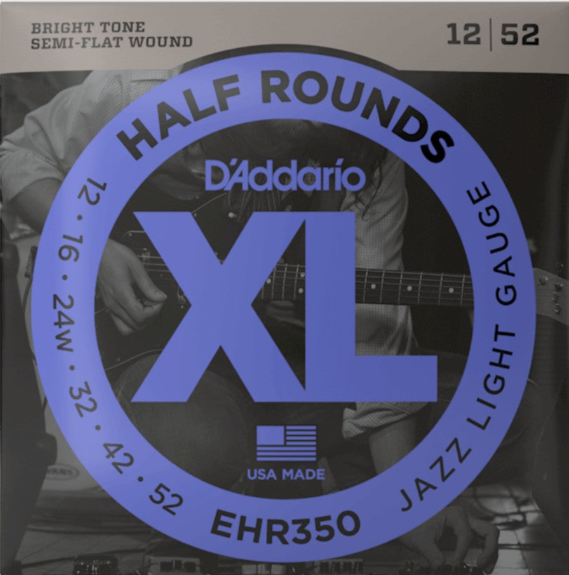 D'Addario Electric Guitar Set 12-52 Half-Round Wound