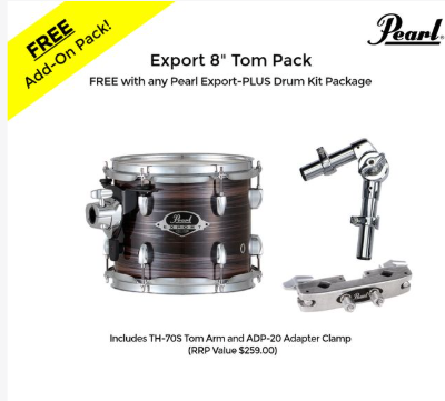 Pearl EXX Export-Plus 22" Fusion-Plus Drum Kit Package 6pc WITH 8" TOM - Metallic Amethyst Twist