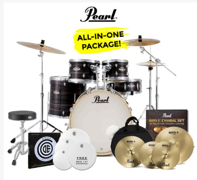 Pearl EXX Export-Plus 22" Fusion-Plus Drum Kit Package 6pc WITH 8" TOM - Metallic Amethyst Twist