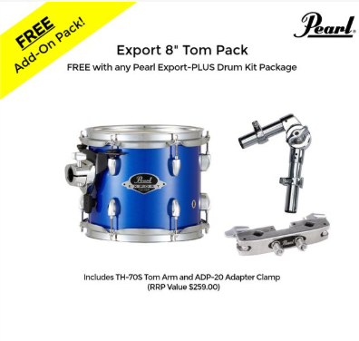 Pearl EXX Export-Plus 22" Fusion-Plus Drum Kit Package 6pc WITH 8" TOM - Midnight Blue