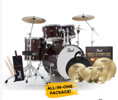Pearl Roadshow-Plus 22" 5pc Drum Kit Package - Red Wine
