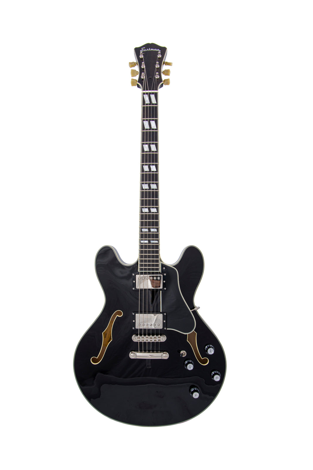 Eastman T486-BK Trans Black Deluxe Hollow Body Electric Guitar
