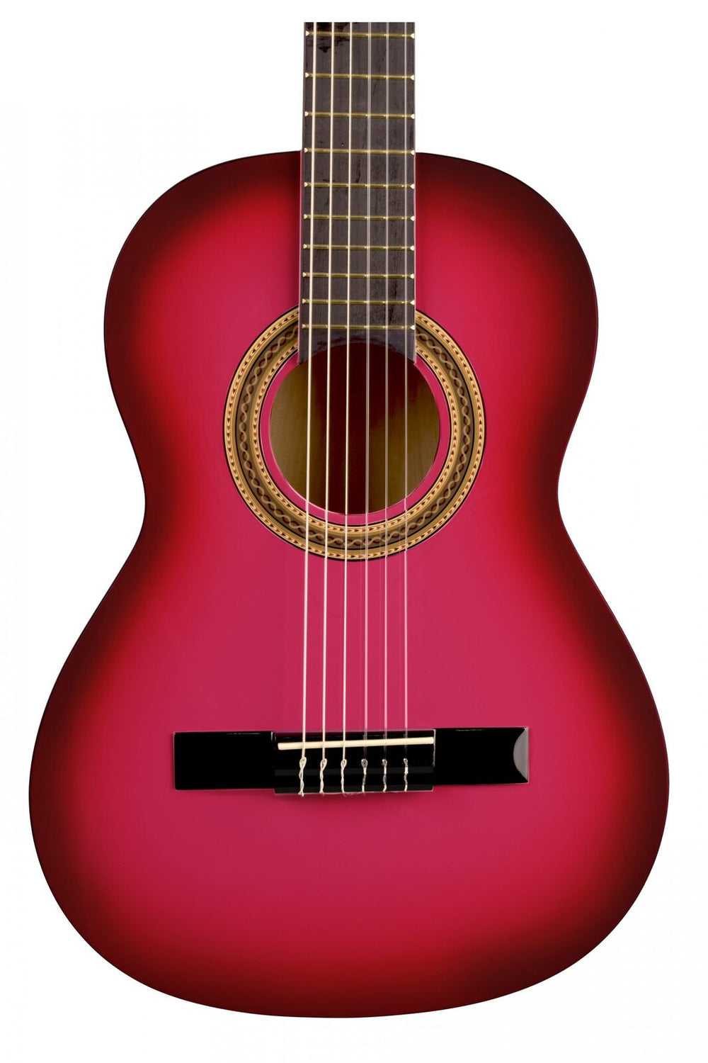Valencia 100 Series 3/4 Classical Guitar in Pink Burst