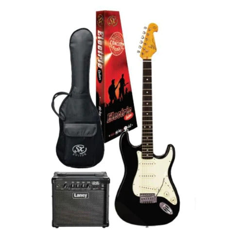 Essex & Laney Electric Guitar SSS Pack in Black
