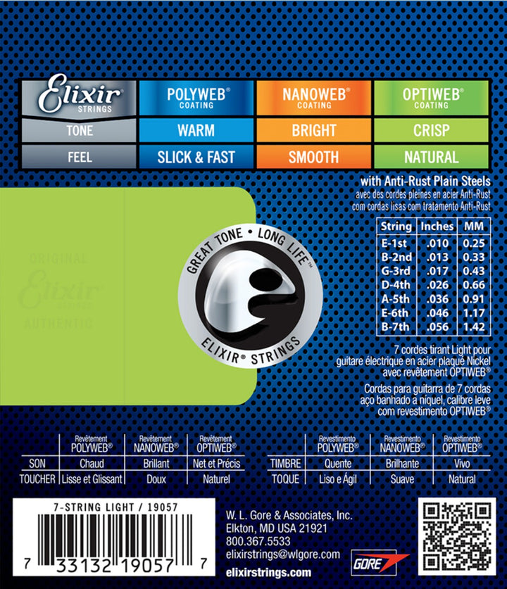 Elixir Optiweb Electric Light 10-56 7-String Set
