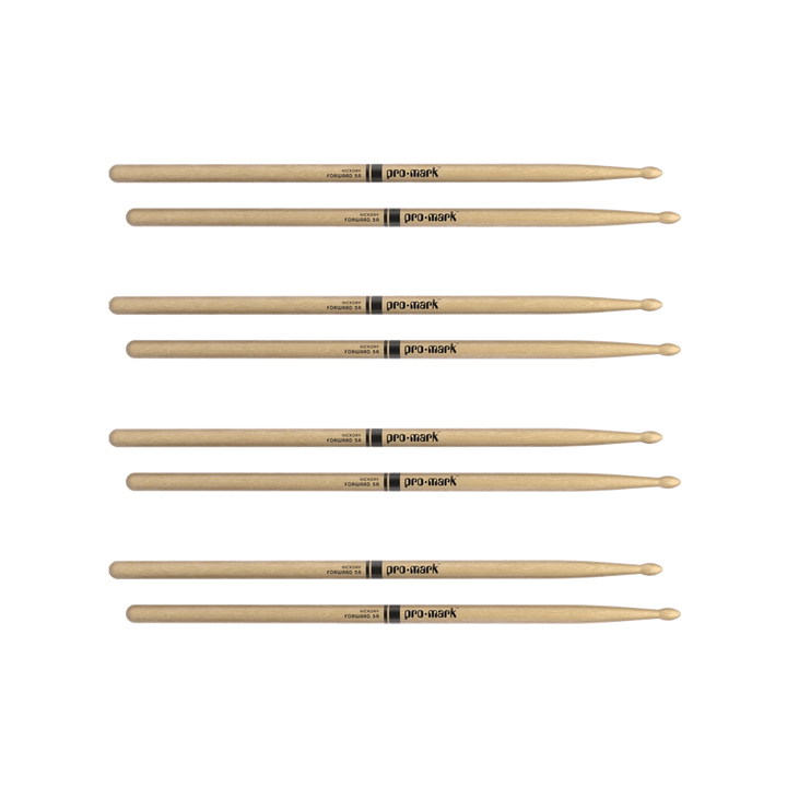 ProMark 5A Wood Tip Classic Forward Drum Sticks - 4 Pack