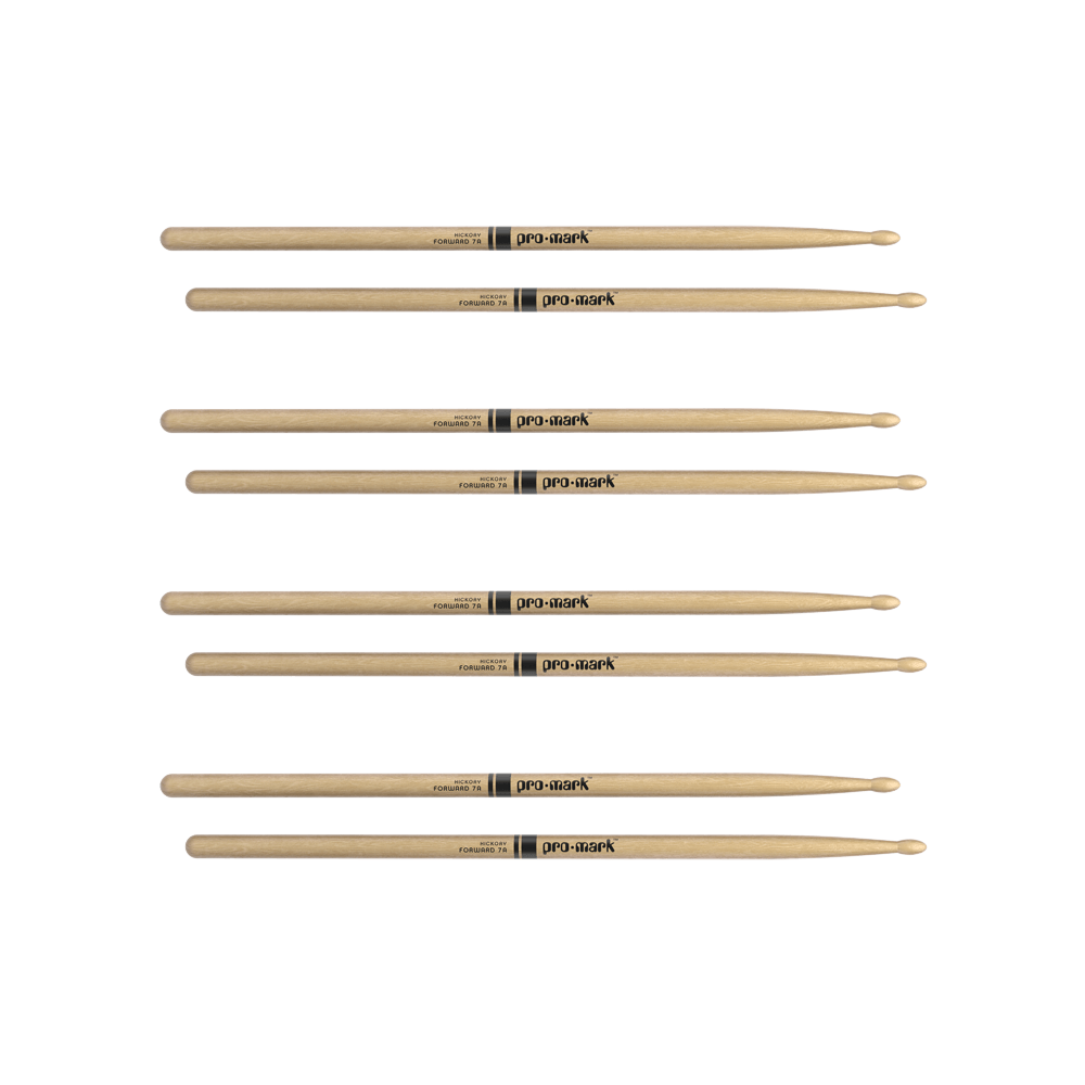 ProMark 7A Wood Tip Classic Forward Drum Sticks - 4 Pack